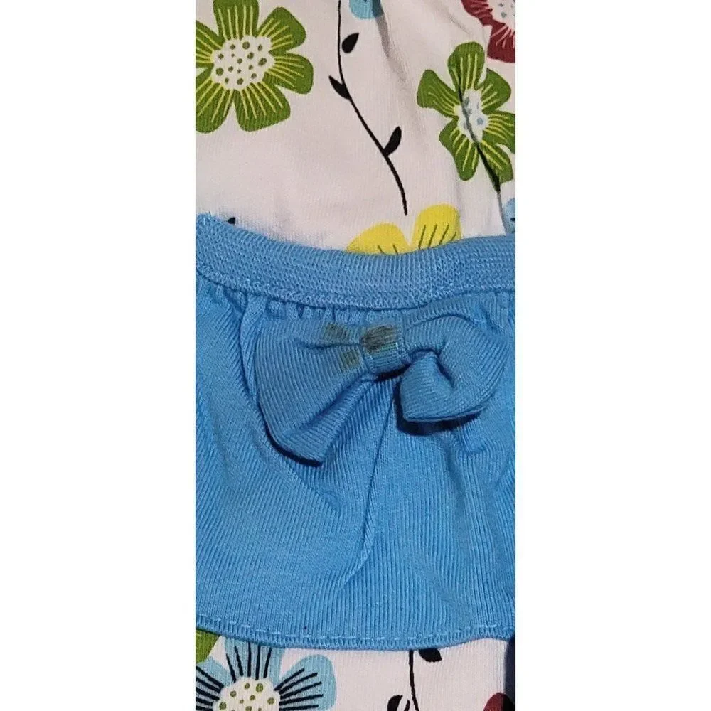 Frogwill Little Girls White Blue Floral Cap Sleeve 2 Piece Pant Set Size 4T